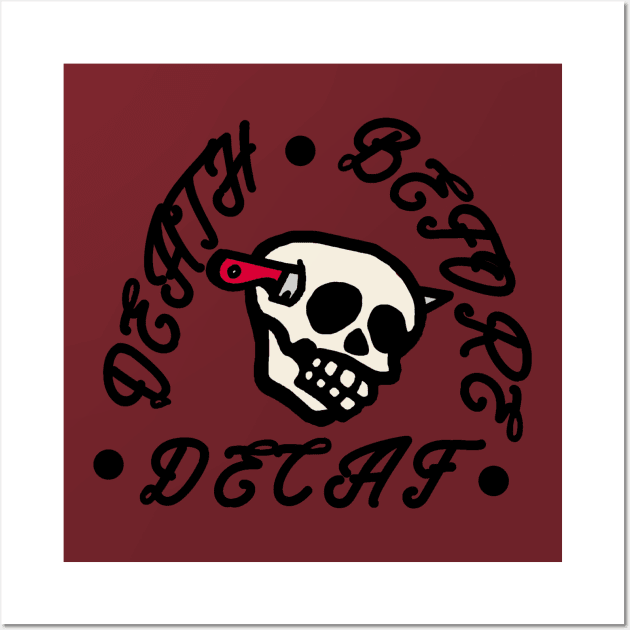 Death Before Decaf Wall Art by cryptidwitch